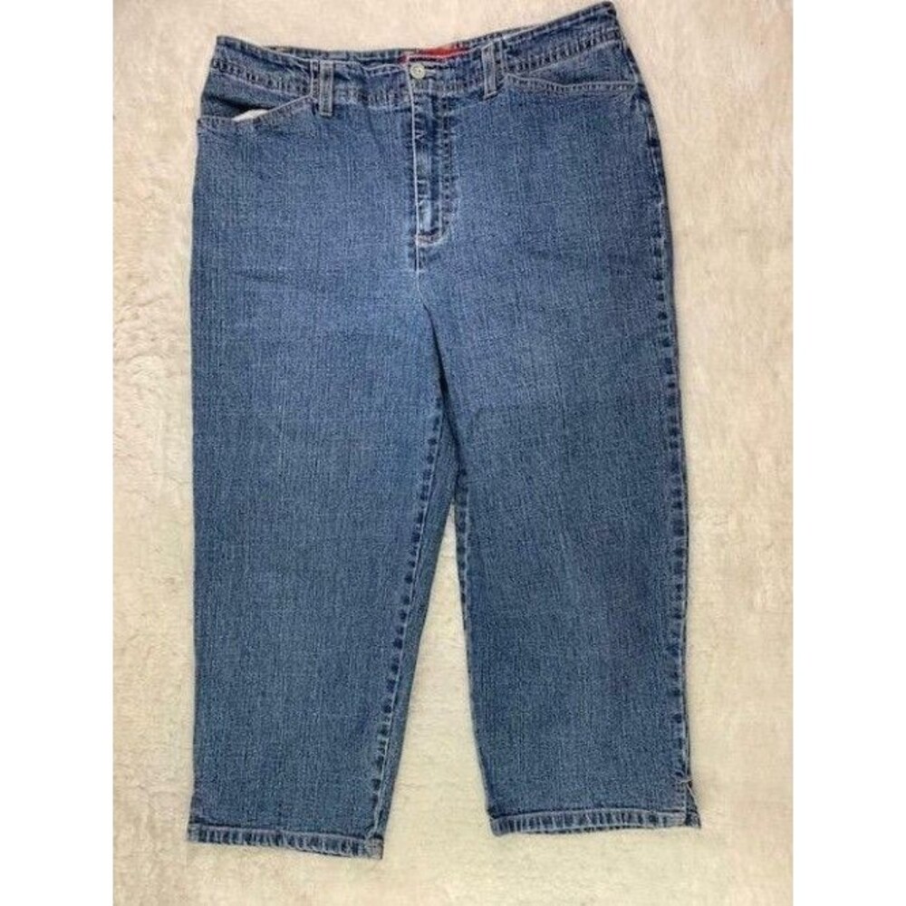 Gloria Vanderbilt Size 12 Womens Crop Jeans Pants Stretch Med Wash high Rise